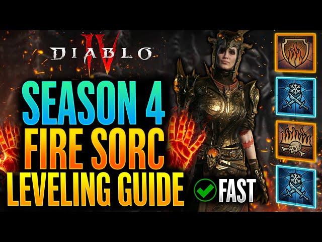 Diablo 4 - Best Sorcerer Leveling Build Guide (Level 1-50) | Season 4