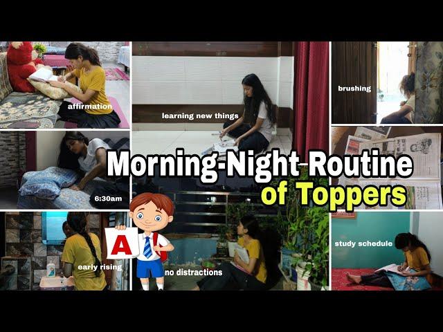 TOPPERS MORNING-NIGHT ROUTINE/Study Routine, Tips, A+ Grade Secrets #school #tips #studyvlog  #vlog