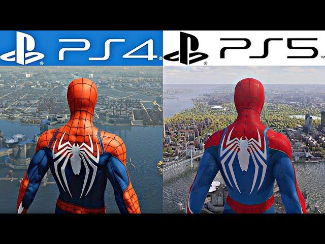 Spider-Man PS4 vs. Spider-Man 2 PS5 | Graphics & Gameplay Comparison