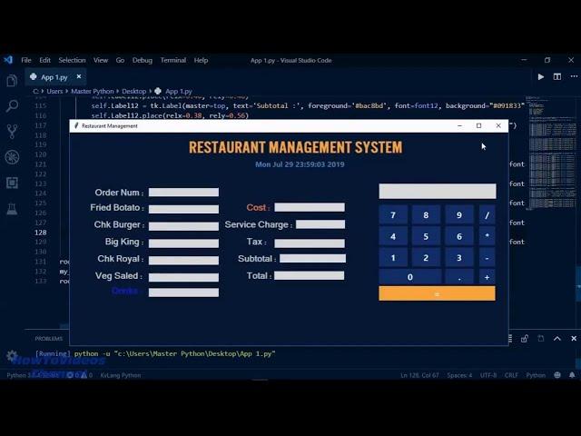 Build Restaurant Management System | Python & Tkinter | HTML Course | Web Development | Learn |