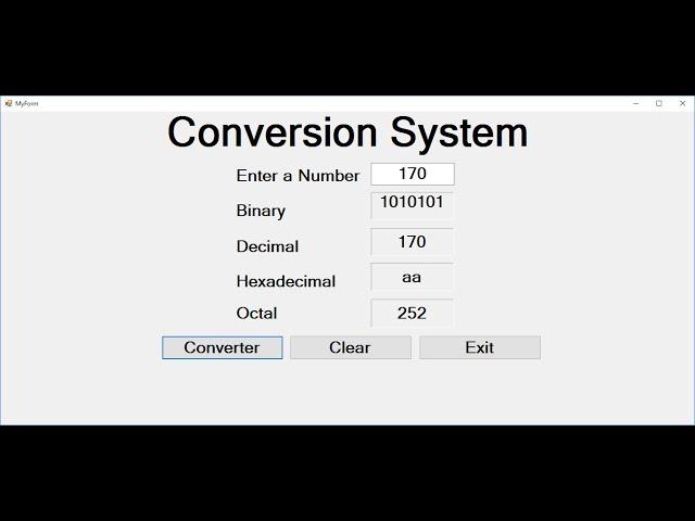 How to Convert Binary, Decimal, Hexadecimal and Octal in Visual C++