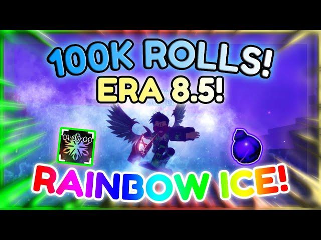 ROLLING 100,000 TIMES WITH RAINBOW ICE GOT ME THIS IN SOL'S RNG ERA 8.5!