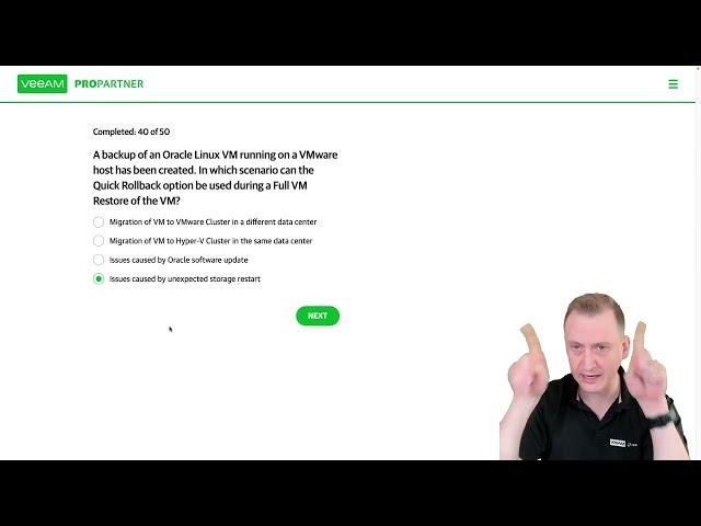 Veeam Certified Engineer - VMCE 2021 practice exam official: Question 48