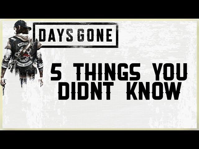 5 THINGS YOU DIDN'T KNOW ABOUT DAYS GONE - TIPS TRICKS AND QUIRKY FEATURES