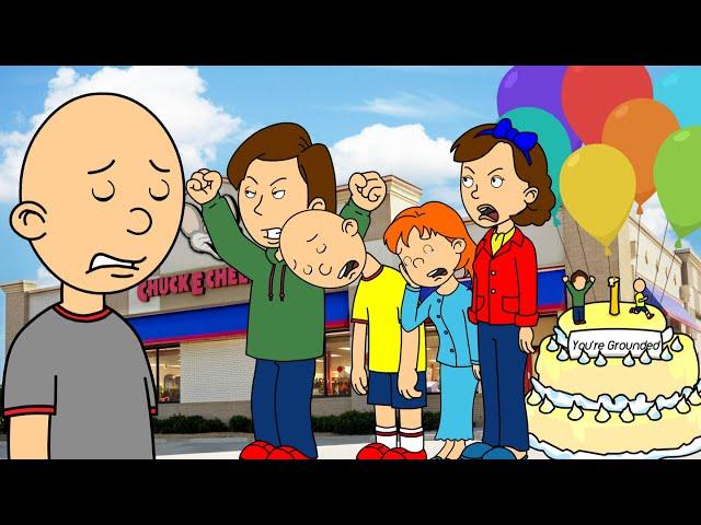 Classic Caillou Gets Punishment Day On Caillou's Birthday At Chuck E. Cheese's/Grounded