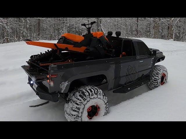 SKEERIDE RC SNOWMOBILE (POLARIS RMK) 3D PRINTED JUMPING,