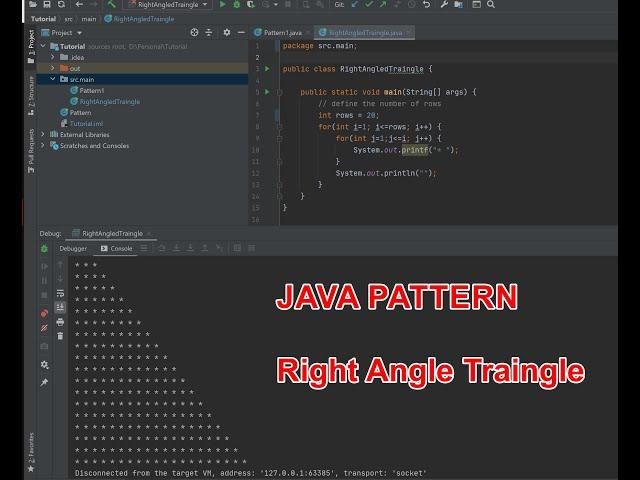 Java Pattern - Right-angled Triangle