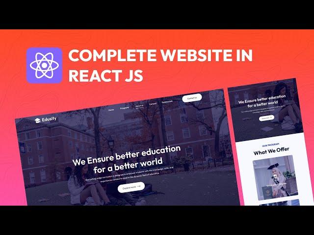 React JS Project | Build & Deploy Complete Responsive Website in React Step by Step Tutorial