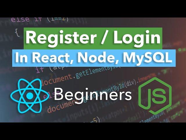 Register and Login Page Tutorial | ReactJs, NodeJS, MySQL (Beginner)