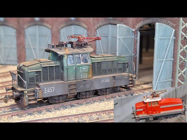 Henschel EA 800: Märklin 3044 Complete conversion with new housing, Telex couplers and moving panto