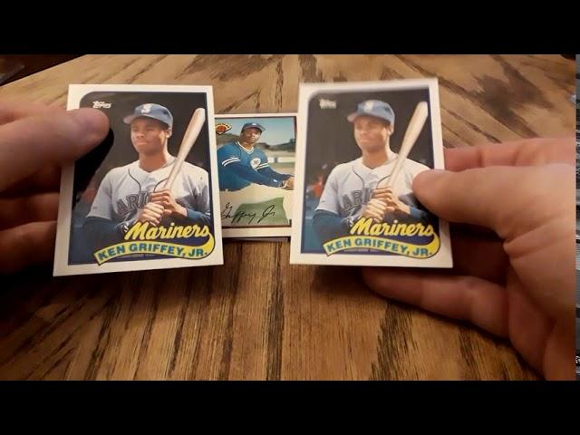 1989 Topps Traded and Bowman Tiffany Ken Griffey, Jr. Comparison to Base Cards