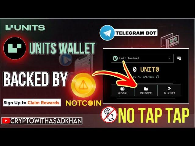 Units Wallet Telegram Airdrop | Units Wallet Testnet Airdrop  | Crypto With Asad Khan