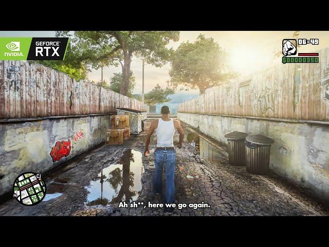 GTA San Andreas RTX 4090 FULL GAME All Missions 4K Gameplay! GTA SA Remastered Graphics Mods