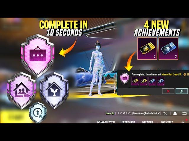 How To Complete 4 New Achievements In 10 Seconds | New Tips And Tricks | PUBGM