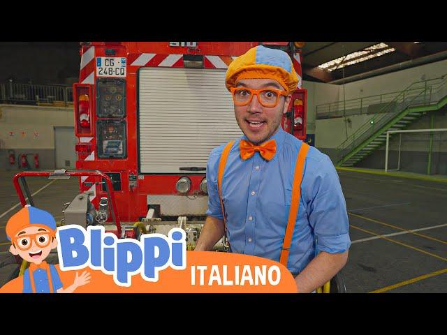 Blippi fa un giro sul camion dei pompieri  | Blippi in Italiano | Video educativi per bambini