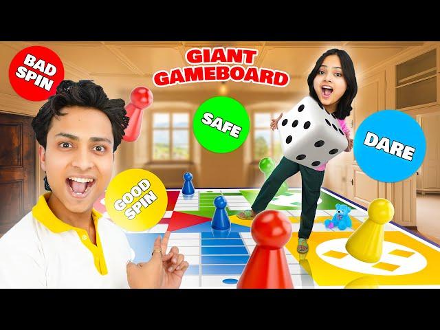 Playing giant dashboard game with ​⁠@Thetargetsiblings 