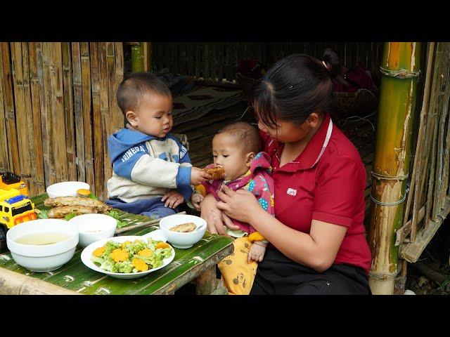 Single mother building a life with two children, Harvesting lettuce to sell, Cooking, Single life