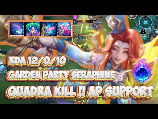 QUADRA KILL !! Garden Party Seraphine AP support gameplay // WILD RIFT (BUILD+RUNES)