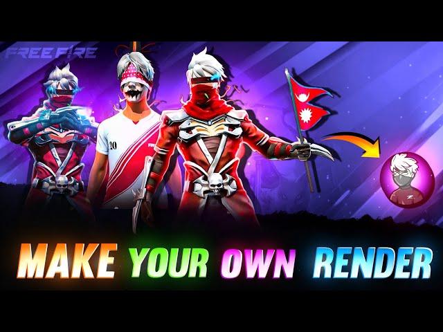 How To Make 3D renders free fire // Make your own character render like @ZeroxFF