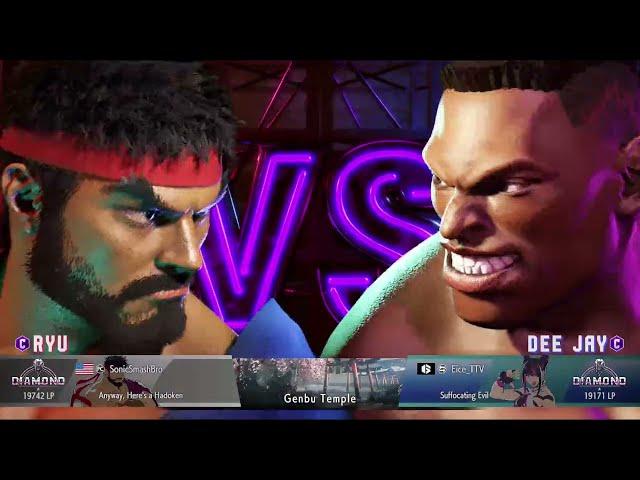 Street Fighter 6 Ranked: SonicSmashBro (Ryu) vs. Eice (Dee Jay)