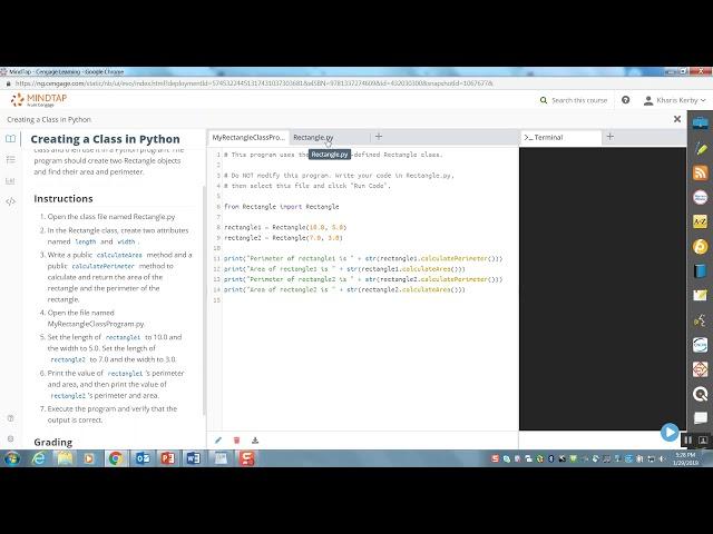 Lesson 11 Creating a class in python RECTANGLE PY