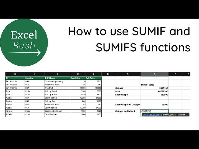 How to use SUMIF and SUMIFS functions in Excel