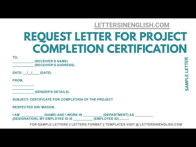Request Letter for Project Completion Certificate - Request Letter Format