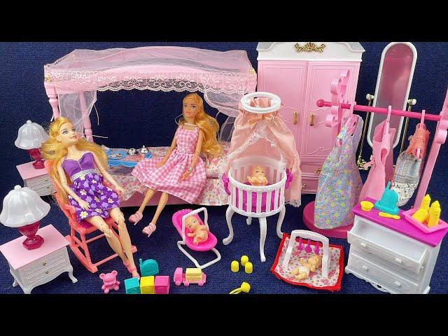 9 Minutes Satisfying with Unboxing Cute Princess Bed Playset,Clothes Dress-Up Toys Review ASMR