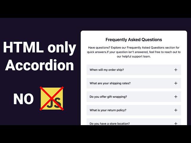 Quick Accordion with HTML - No JavaScript required!