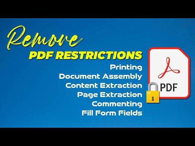 Remove Security Restrictions From A PDF File Without Any Software