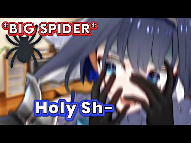 While Kronii was streaming, a BIG spider appeared and Time Dad helped her out [HololiveEN]