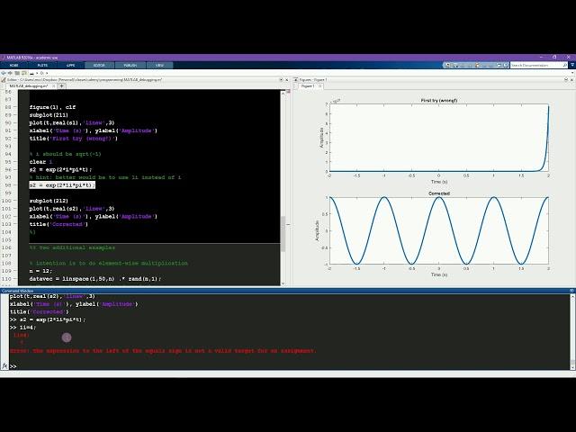 Common programming errors and their solutions (MATLAB)