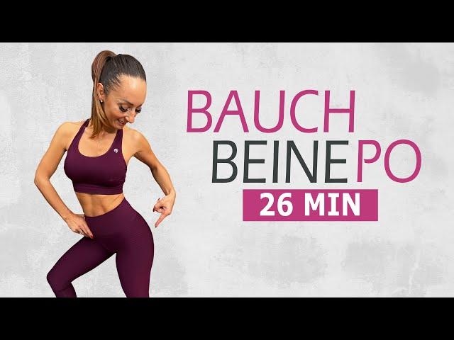 26 MIN ABS LEGS BOOTY WORKOUT / Tone your glutes and abs / No Equipment | Katja Seifried