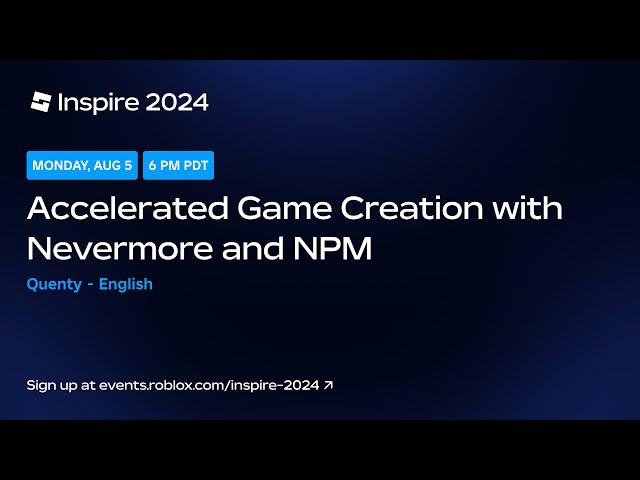 (English) Accelerated Game Creation with Nevermore and NPM by Quenty | Inspire 2024