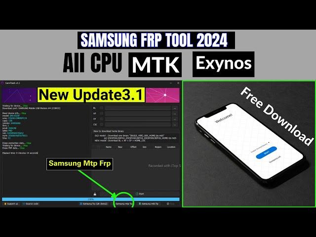 Samsung Frp Tool 2024 |All Android Version |All CPU Mtk,Exynos |SamFlash Tool V3.1 New Update