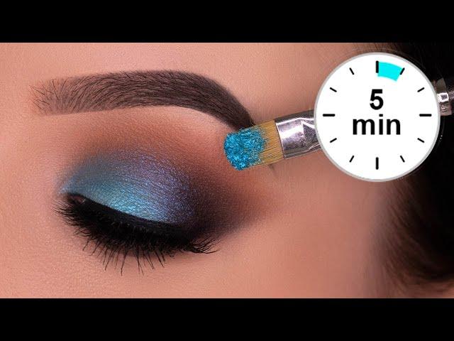 5 MINUTE Blue Brown Smokey Eyes Tutorial