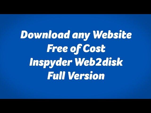 Download any Website locally