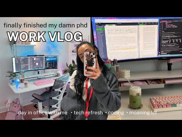 bioinformatics VLOG • FINISHED my phd • coding, setup + office days ️