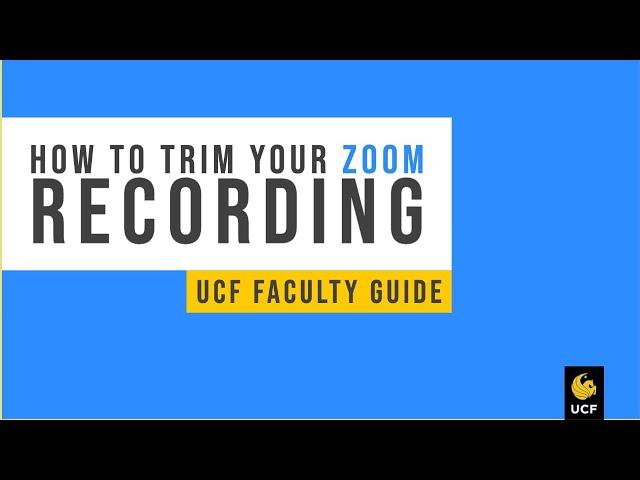 How to Trim Your Zoom Recording