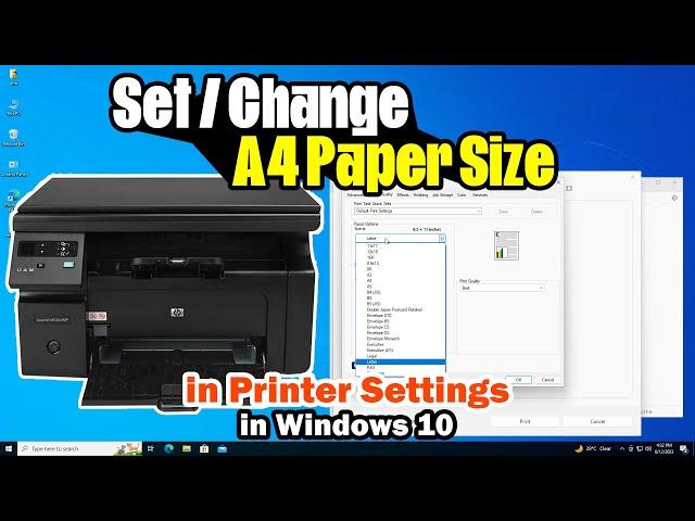 How to Set / Change A4 Paper Size in Printer Settings on Windows 10 PC or Laptop