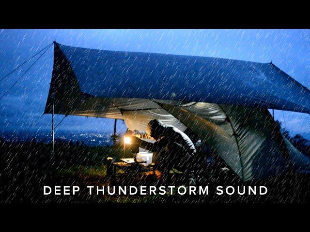 ️ RELAXING CAMPING ️ heavy rain camping with thunderstorm (Rain Sound ASMR)