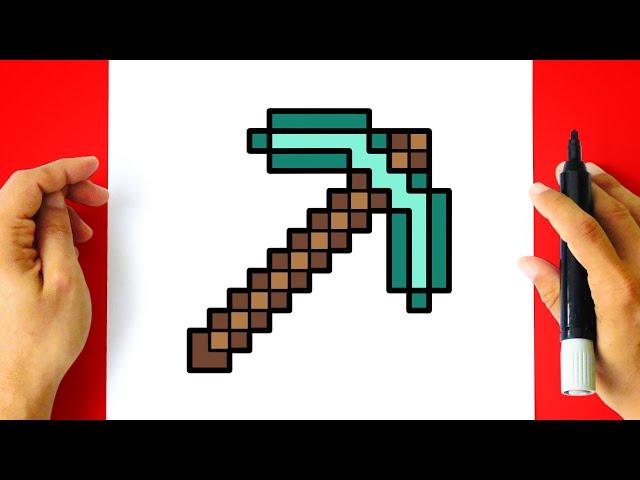 How to DRAW MINECRAFT PICKAXE