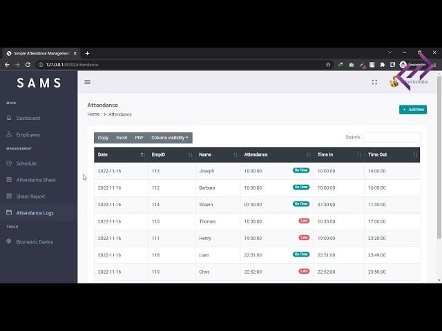 Simple Attendance Management System in Laravel with Source Code - CodeAstro