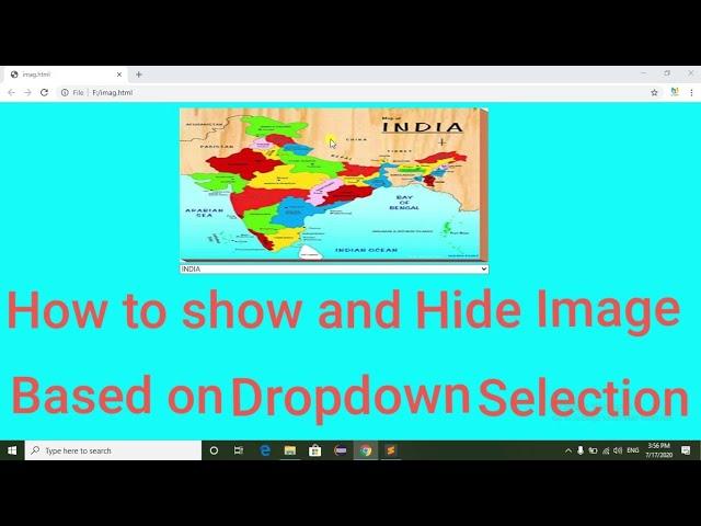 How to show and hide image based on dropdown selection using HTML,JavaScript and CSS