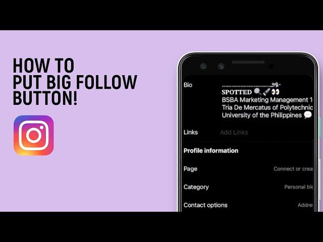 How To Put Big Follow Button On Instagram [easy]