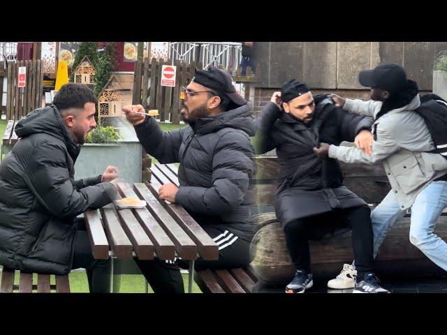 Aggressive man don’t like jokes throw me away | sitting next to strangers | joker pranks latest