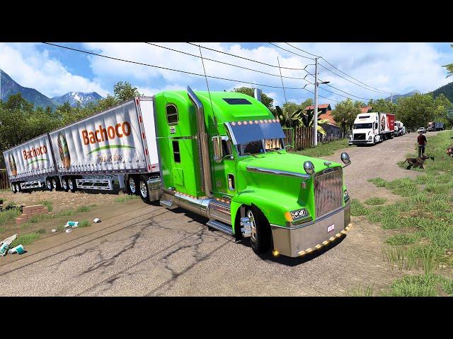 Doble tráiler freightliner fld Carretera Peligrosas Mapa de México American Truck Simulator