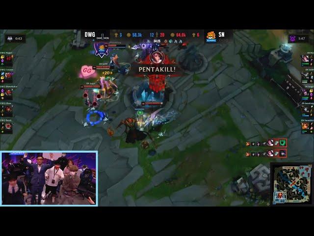 LPL Fiora PENTAKILL | "LPL FIORA BABY!!" | SN vs. DWG Worlds Finals