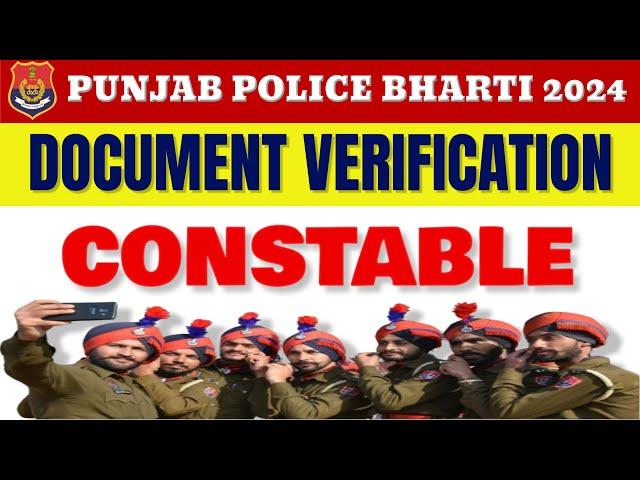 CONSTABLE PUNJAB POLICE BHARTI 2024 / DOCUMENT VERIFICATION DATES UPDATE / BIG ANOUNCEMENT