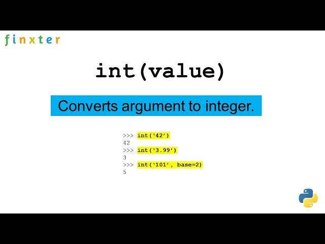 Python int() Function